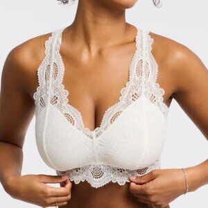 Montelle Fleurt Belle Époque Full Cup Lace Bralette – Ivory (XLF, fits 36G–38F)